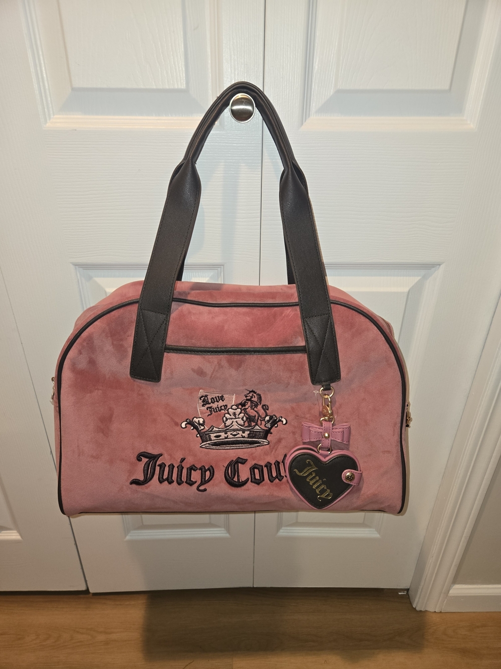 Juicy Couture Pink Suede Weekender Bag